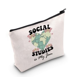 Social Studies Lover Gift Social Studies is My Jam Cosmetic Bag History Teacher Gift (Social Studies is My Jam CA Bag)