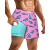 SURF CUZ Mens Swim Trunks with Compression Liner Mens Swimming