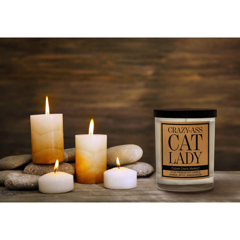 Funny Candles - Crazy Cat Lady,- Candles Gifts for Women,