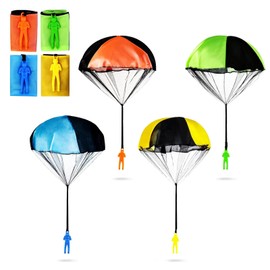 latikaly Mini Parachute Set of 4, Hand Throw Toy, Hand Throwing Parachute, Outdoor Play, Flying Toy, Children's Day, Popular Gift