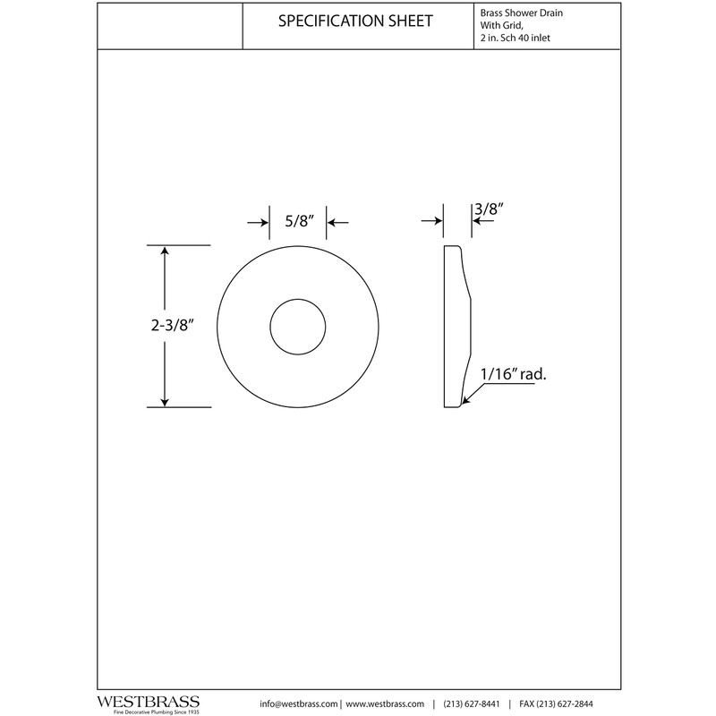 Westbrass A128-2-12 1/2" Sure Grip Low Pattern Flange for Copper