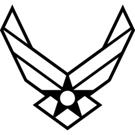 Sochi Decals US Air Force America Vinyl Sticker Decals (Pack of 2) for Car Bumper Window Laptop Tablet Phone y7004 (Black, 3" x 2.8")