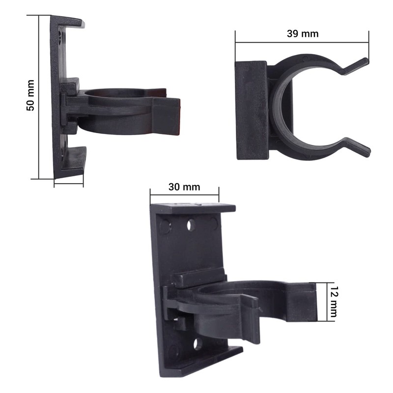 Diforma 4 Pcs Black Plastic Height Adjustable Furniture Legs with