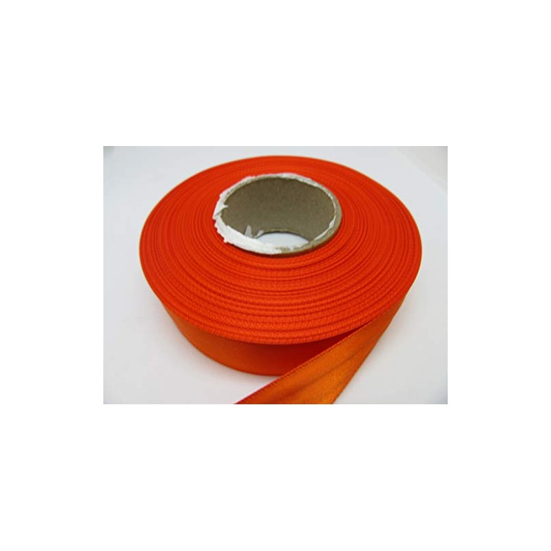 2 metres of 25mm Satin Ribbon Pumpkin Dark Orange Double
