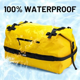 MIER Large Waterproof Duffel Bag Rolltop Dry Backpack Duffle Bags for Kayaking, Rafting, Boating, Swimming, Camping, Travel, Gym, Beach, 60L/80L (Yellow, 80L)