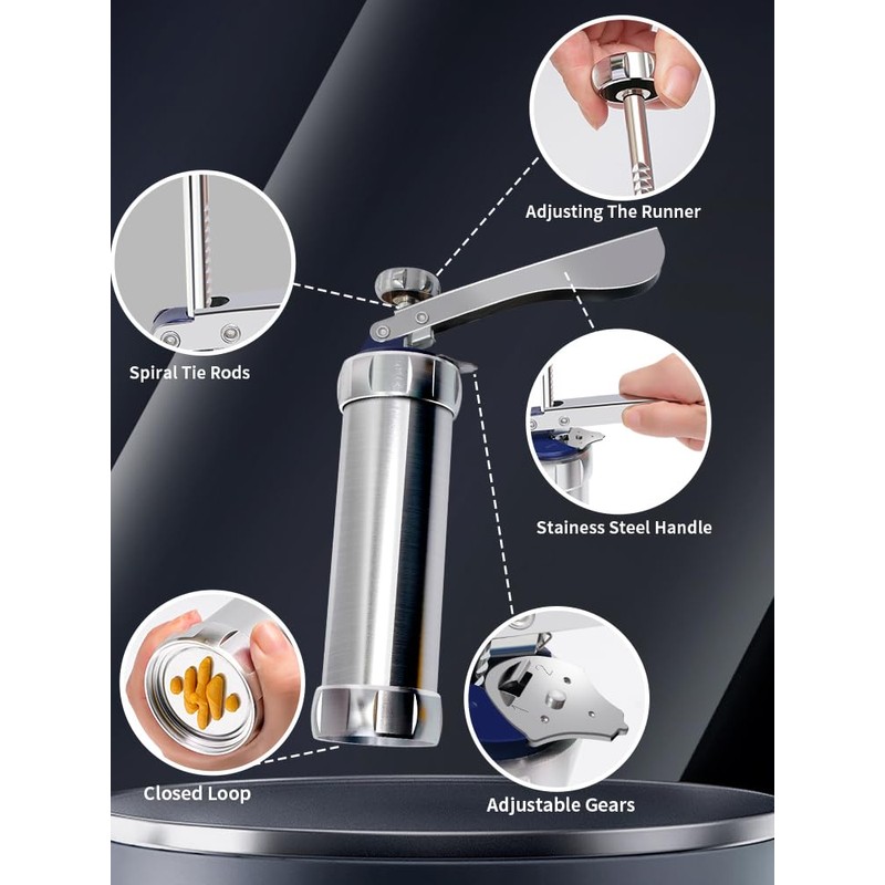 Professional Aluminum Cookie Press Set with 20 Discs & 4