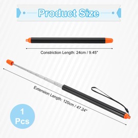 PATIKIL Telescopic Teachers Pointer, 1 Pcs Teacher Pointer Stick for Classroom Pointer Extendable Handheld Teaching Pointer for Presenters Whiteboard, 47.2 Inch, Orange Black