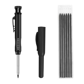AKSIQIOL 3-Piece Tracer Pencil Set, Carpenter & Builder Pencils with Built-In Sharpener, Automatic Woodworking Pencils for Architects, Designers & Builders