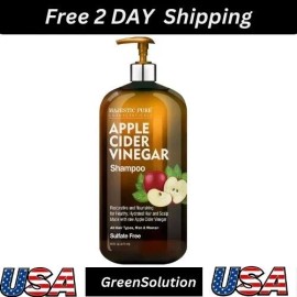 MAJESTIC PURE Apple Cider Vinegar Shampoo - Restores Shine & Reduces Itchy Scalp