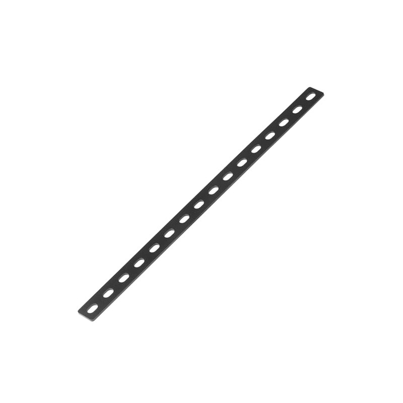 GBGS 4 Pack 16" Black Mending Plate,Slotted Flat Bar Brackets,1/8"