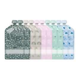 Simple Modern Reusable Baby Food Pouches for Toddlers | BPA Free Plastic, Food Safe, Freezer Safe | Refillable for Applesauce Yogurt & Puree Squeeze Pouch | 10 pack | 5oz | Assorted