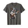 Dog Playing Guitar Singing English Bulldog Funny T-Shirt