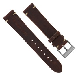 VintageTime Watch Straps - Vintage Style Calf Leather Replacement Watch Band | 18mm, 20mm, 22mm (20mm, Dark Brown)