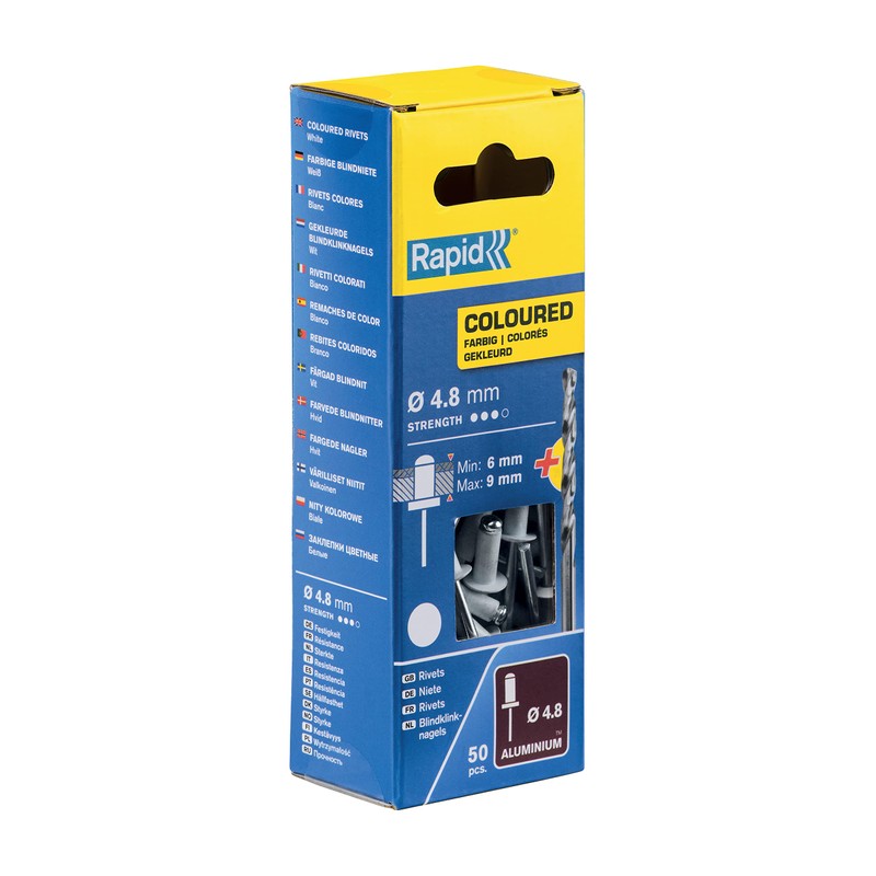 Rapid Blind Rivets Aluminium White Diameter 4.8 mm 6-9 mm