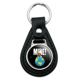 GRAPHICS & MORE Black Leather Looney Tunes Marvin the Martian Mine Keychain