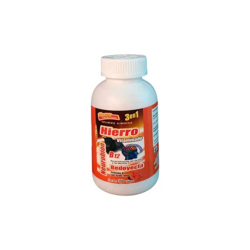 Hierro Vitaminado+bedoyecya+neurobion B12(complejo B) 100tab