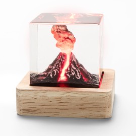 Volcano Night Lights Lava Lamp Volcano Eruption Ornament 3D Mini Lava Lamp Epoxy Resin Night Light Decorate A Room Decoration Creative Gifts for Kids Men and Women (Volcano)