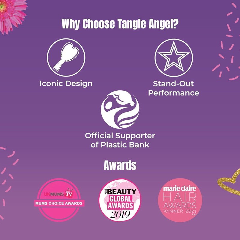 Tangle Angel Hair Brush Angel 2.0 Standard Style (2in Pink/Blue)