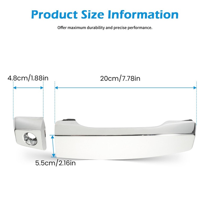 Front Left Exterior Door Handle with Keyhole for Armada 2007-2010,