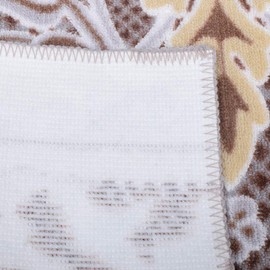 San-Luna Toilet Mat, Washable, Long, 25.6 x 51.2 inches (65 x 130 cm), Modern Ornament, Made in Japan (Antibacterial, Odor Resistant, Absorbent, Quick Drying), Ear Length, Anti-Slip, White Lavender