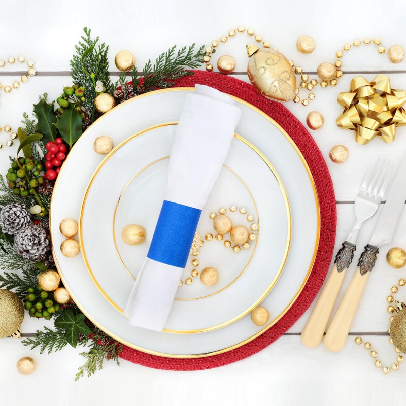 XINGYUNDEL Paper Napkin Bands,Napkin Rings Self Adhesive,Silverware Wraps Bands(Blue,2000 pcs)