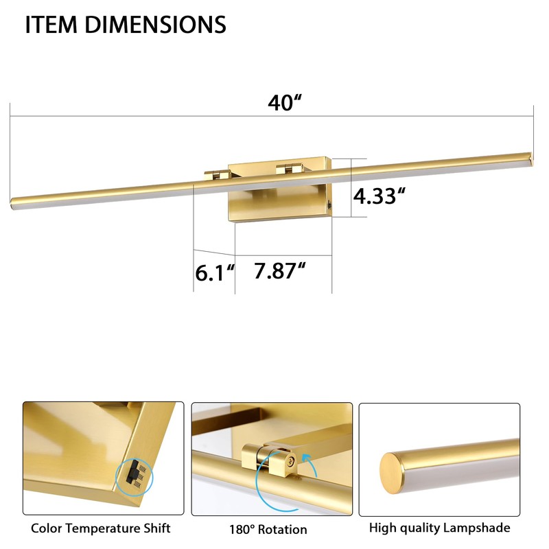 BrkNit LED Bathroom Vanity Light, Modern Bathroom Light Fixture Over