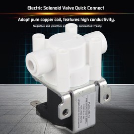 Respicefinem DC 12V Electric Solenoid Valve for RO Machine Water Dispenser Water Purifier Quick Connect 1/4 inch Normally Closed Copper Plastic Pressure Range: 0.02-0.8Mpa