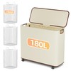 Yecaye 180L Laundry Basket With Lid and Removable 3 Bags,