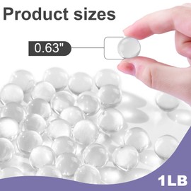 DomeStar 1LB Glass Marbles, Round 0.63 Inch Clear Glass Beads for Vase Fillers, Home Decor