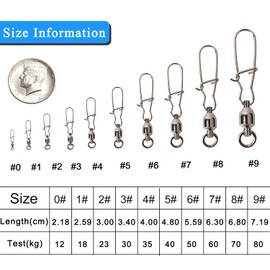 OROOTL Pack of 30 Ball Bearing Swivel Fishing with Duo Lock Snap, Fishing Swivels Saltwater Fishing Accessories Fishing Hooks Fishing Line Fishing Lure Connector Fishing Leaders Set