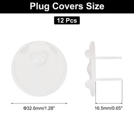 MECCANIXITY 12 Pack Outlet Covers Proofing, Plug Covers Easy Installation Electric Plug Protectors Safety Socket Cover Plugs Protector White