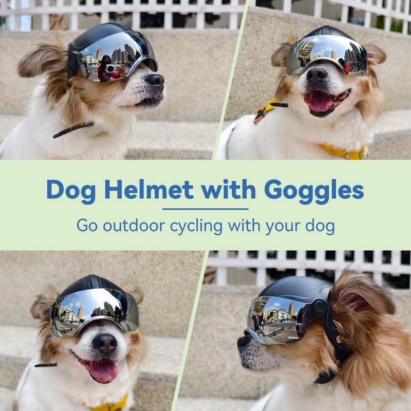 Dog Helmet for Small Breed Cool Pet Motorcycle Helmet with