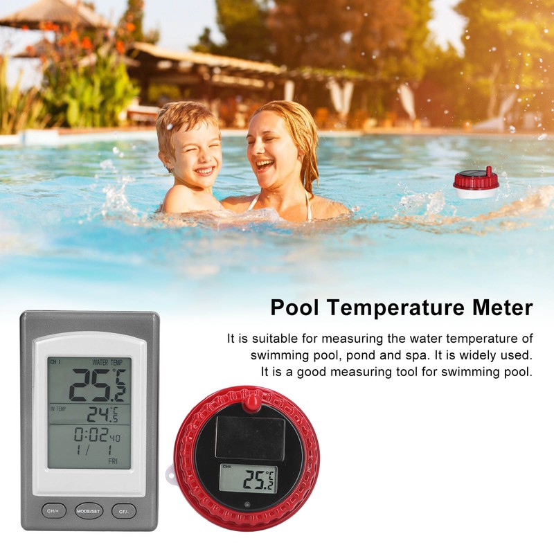 Wireless Swimming Pool Thermometer Solar Powered Floating Water Thermometer with
