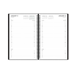 Aligned for Blue Sky 2022 Daily Appointment Planner, 5" x 8", Heavyweight Cover, Semi Concealed Wire Binding, Black (123853-22)