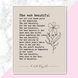 She Was Beautiful, Girls Bedroom Decor, Farmhouse Wall Decor, Farmhouse Signs, Shelf Decor, Boho Farmhouse, Living Room Decor, Women Gifts, Unframed (8X10 INCH)