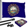 UD_G128 Combo Pack: 6 Ft Tangle Free Spinning Flagpole (Black)