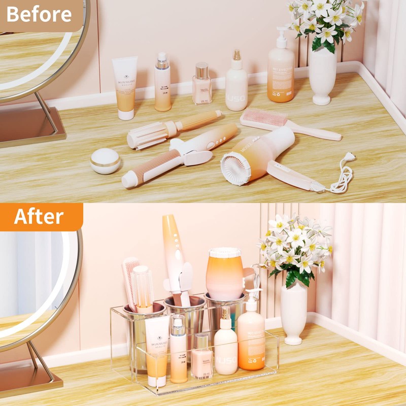 NIUBEE Hair Tool Organizer, Acrylic Hair Dryer and Styling Holder,