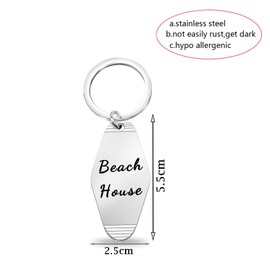 TGBJE Key To The Beach House Gift For New Home Beach Theme Keychain Beach House Owner Gift Vintage Motel Inspired Keychain (Beach House)