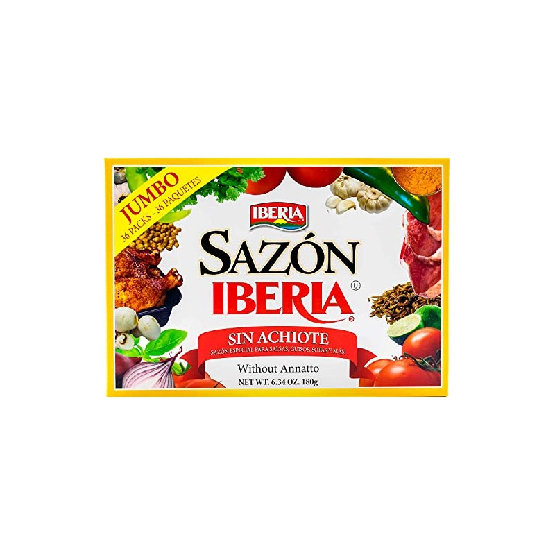 Iberia Sazon Seasoning Without Annatto, 6.34 Oz, 36 Pack
