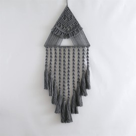 BMIDRUT Hanging Dream Catcher Cotton Woven Macrame Boho Tapestry Wall Art Decor Handmade Tapestry Home Wall Decor Wall Pediment 10.5x28 Inch