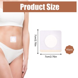 40pcs Castor Oil Wrap for Belly Button, Self-Adhesive Organic Cotton Belly Button Patches Leak-Proof Non-Woven Fabric Castor Oil Pads No Wash