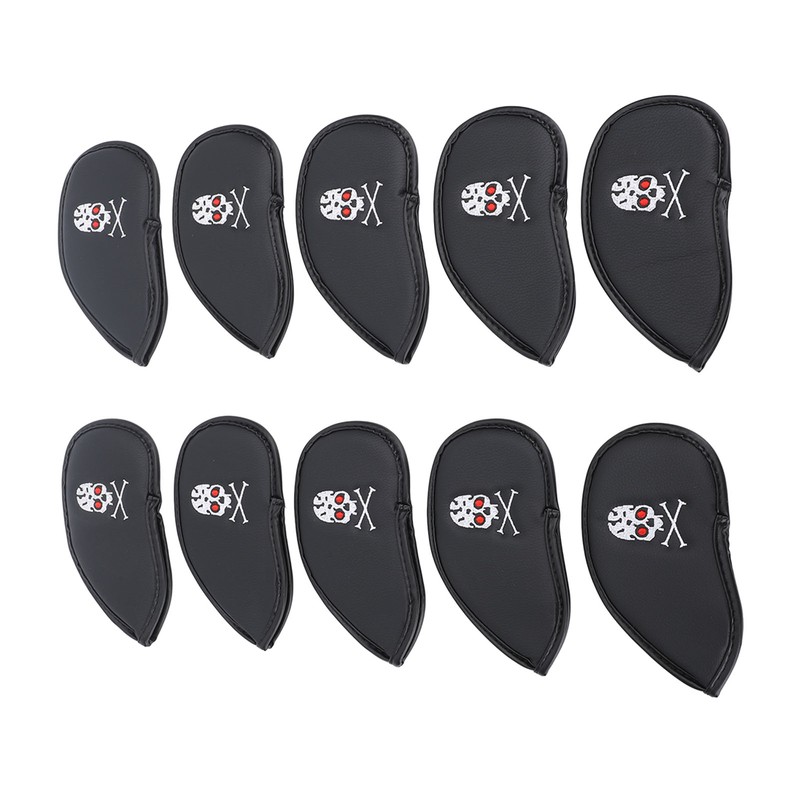 10PCS Golf Club Head Cover PU Leather Protective Abrasion Resistant