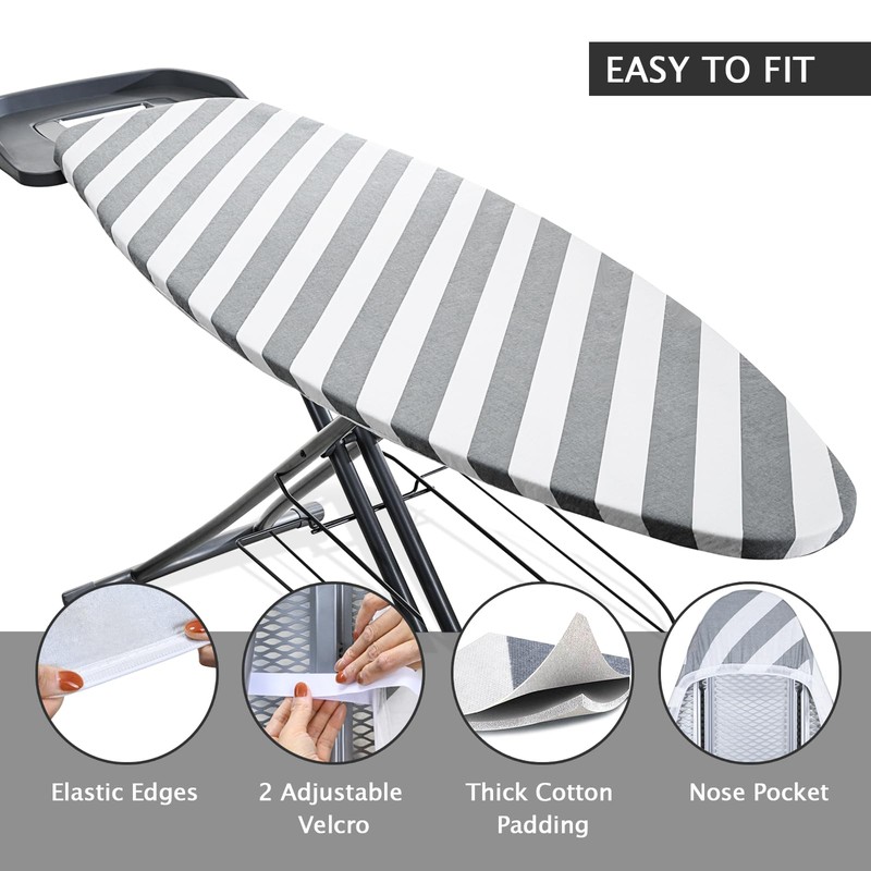 SheeChung 49"x15" Ironing Board Cover and Pad - with Elasticized