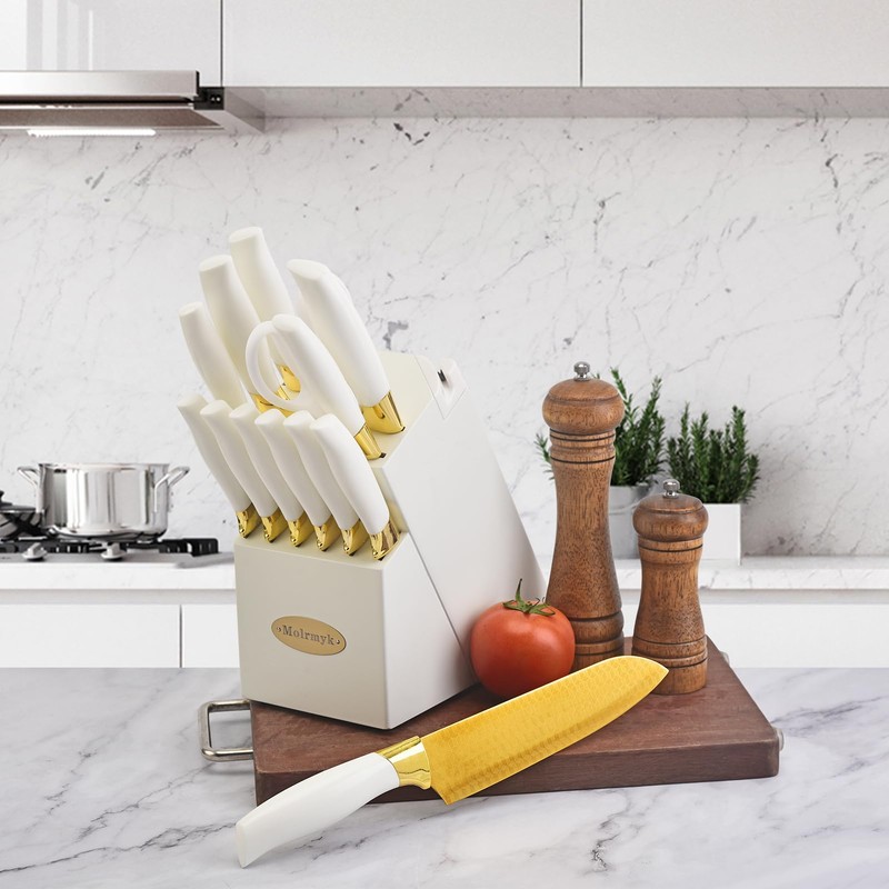 Knife Set, Non Stick Thick and Sharp Stainless Steel Kitchen