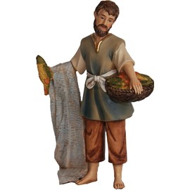 FADEDA Fisherman/Height: 11 cm/Hand-painted/Detailed Nativity Scene Figures - Christmas Table Decoration Nativity Accessories
