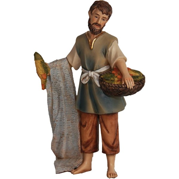 FADEDA Fisherman/Height: 11 cm/Hand-painted/Detailed Nativity Scene Figures - Christmas Table