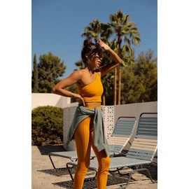 Bandier SJ-SJB10021-Sincerely Jules x The Ivy One Shoulder Bra-Goldenrod-L