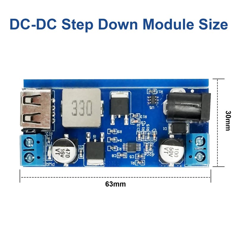 DC-DC Buck Converter 24V/12V to 5V 5A, QIQIAZI Step Down
