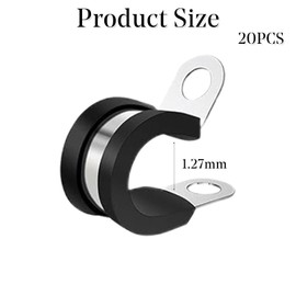 20 Pcs Rubber Lined P Clips Pipe Clamp, 12.7mm (1/2") Diameter Hose Lined Pipe Clamps, Durable Cushioned Cable Clamp for Electrical Automotive Tube Pipe Wire Cord Hose Cable
