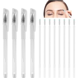 minkissy Ceja Mapeo Pluma Microblading Ceja Pluma Microblading Pluma Pluma Ceja Maquillaje Posición Mapping Mark Herramientas para Cejas Labios Artistas Marcando Pluma(4 Plumas + 8 Recargas de Repuest